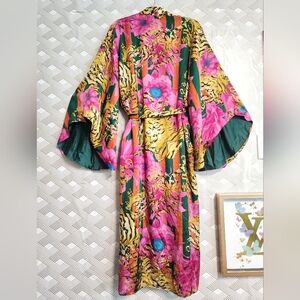 Vibrant Floral Kimono Robe